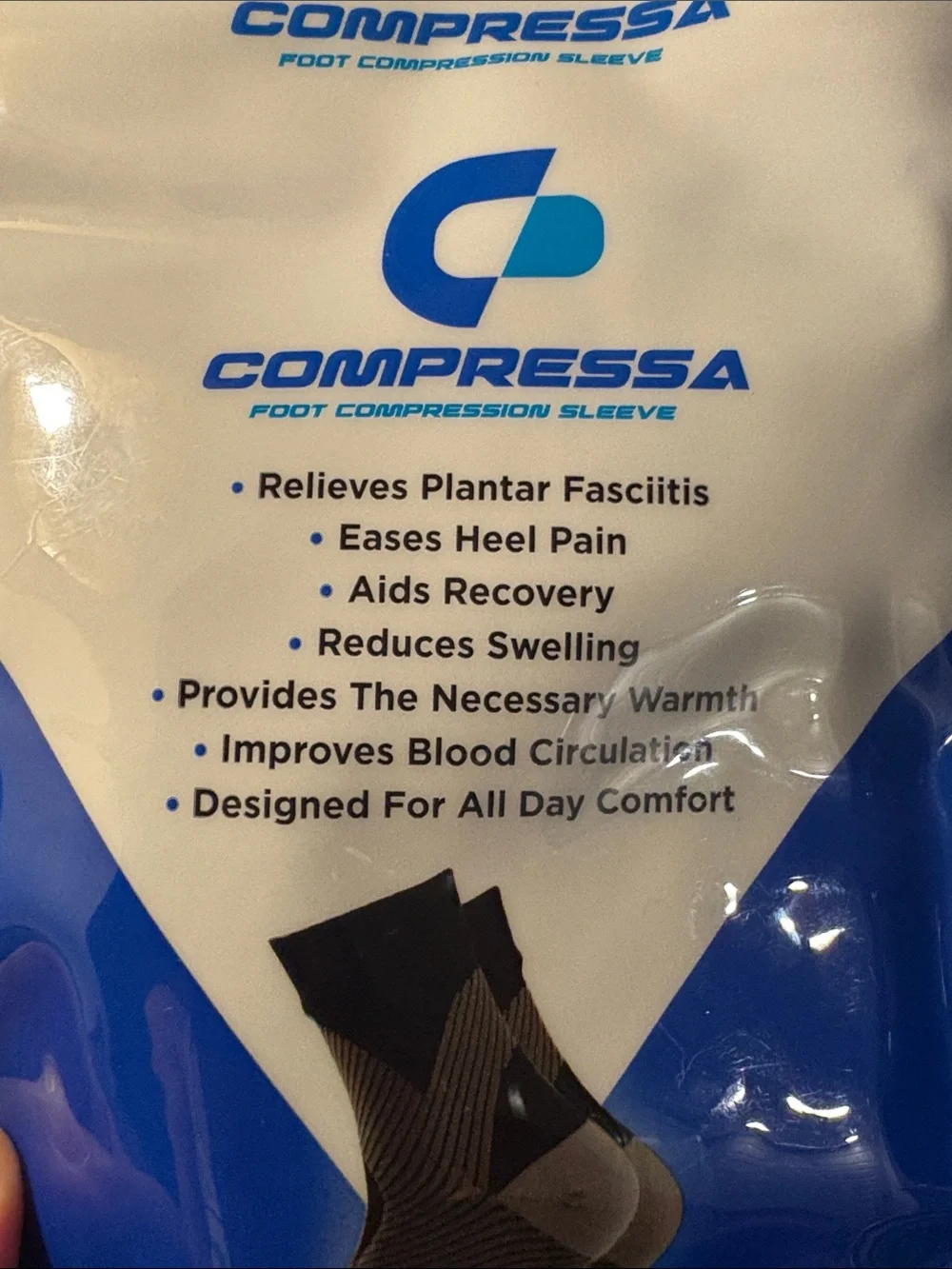 Compressa Unisex Compression Ankle Sleeve - Support & Pain Relief Plantar Fasc